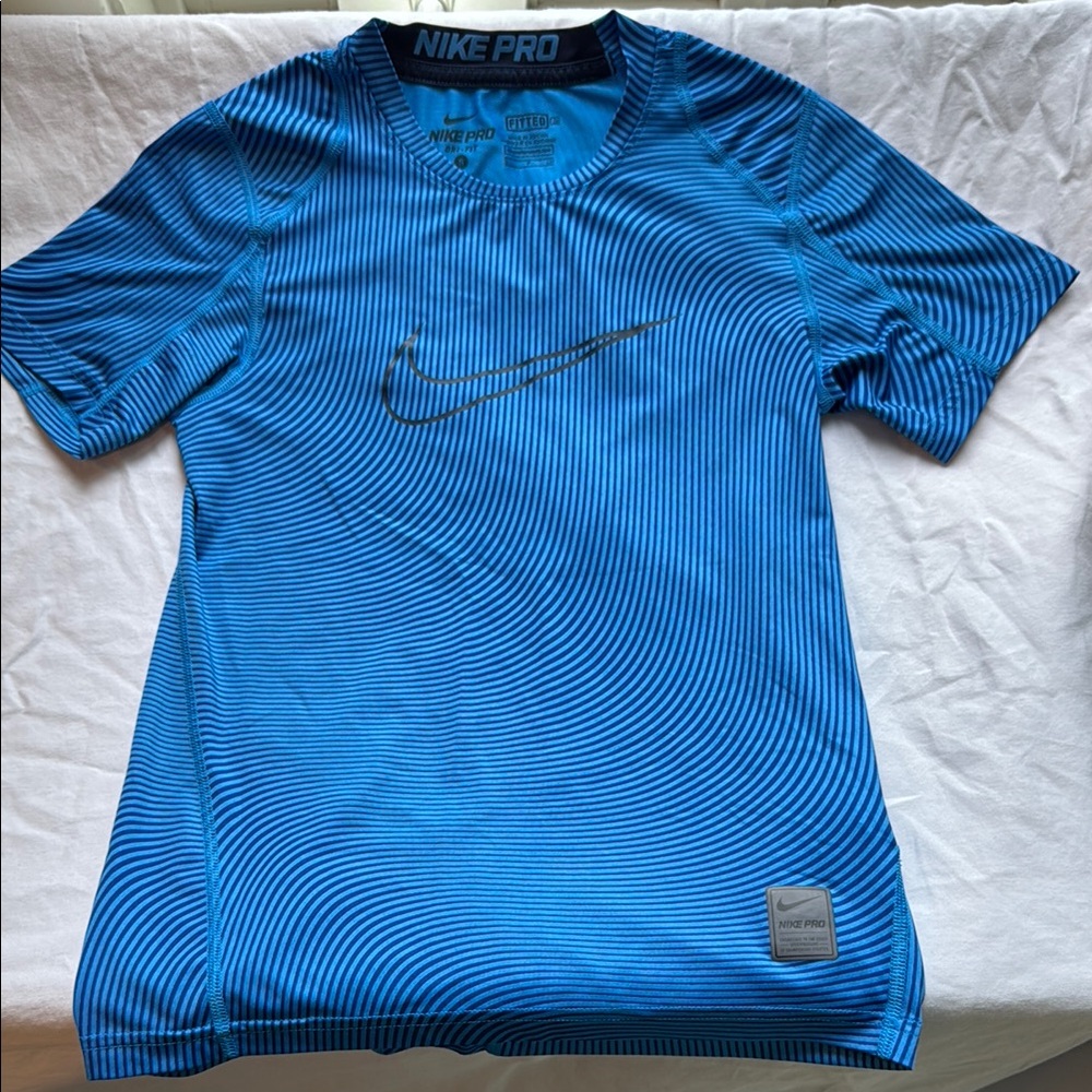 Nike Pr Blue Short Sleeve Tee with Textured Design